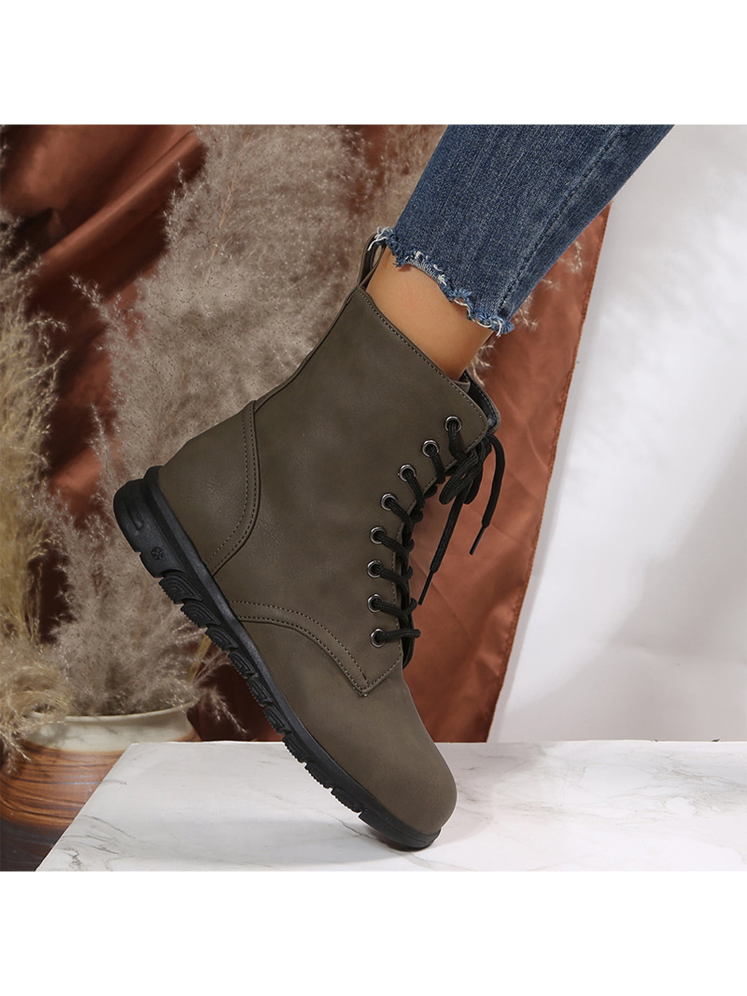 Slip Resistant Women's Work Boots Comfort Furuian Steel Toe