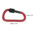 thumbnail image 2 of Uxcell 4 Pack Locking Hook 3" Aluminum D Ring Shape Clip Screw Gate Lock Quick Link for Keychain Outdoor Camping Hiking Red, 2 of 7