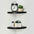 thumbnail image 5 of Mainstays 9.45" Wood Round Corner Floating Shelf, Set of 2, Black, 5 of 8