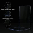 thumbnail image 4 of Uxcell Acrylic Bookends, 4 Pack L-shaped Book Ends for Shelves Desktop Bookshelf Magazine Organizer Holder, Clear, 4 of 6