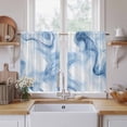 thumbnail image 2 of Marble Blue Kitchen Curtains, Abstract Modern Minimalist Solid Ombre Light Filtering Window Curtain Panels, 2Pcs Rod Pocket Window Treatments Set for RV Dining Room Study Room 42x54 Inches, 2 of 9