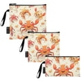 thumbnail image 2 of Haosy 3 Pack Reusable Ziploc Bags BPA Free Healthy Food Storage Bag Leakproof Sandwich Snack Freezer Bags Cute Happy Crabs, 2 of 7