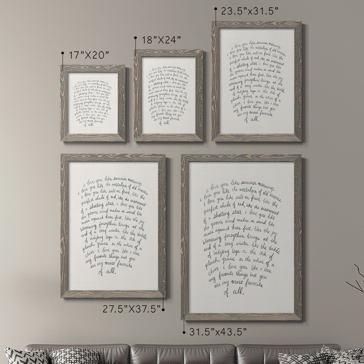 Letter to a Lover I - Premium Framed Canvas 2 Piece Set - Ready to Hang