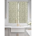 thumbnail image 4 of Bedroom Curtains 63 Inches length, Sage Green Flowers Window Treatment Curtain Drapes, Rustic Pastoral Botanical Floral Leaf Rod Pocket Curtain Panels for Living Room Kitchen, 42"x63", 2 Panels, 4 of 7