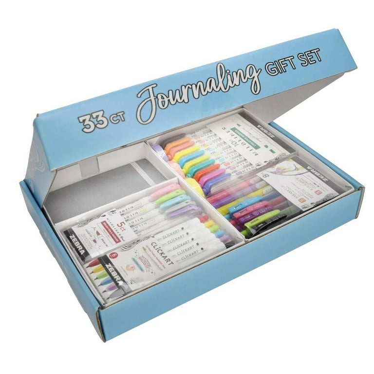 Zebra Journaling Gift Set, 33-Piece Creative Kit, Mildliner