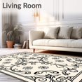 thumbnail image 2 of ODIKA 6x6 Machine Washable Non-Slip Area Rug, Vintage Damask Scrollwork with Elegant Traditional Motifs Ultra Soft Rug, None, 590685, 2 of 7