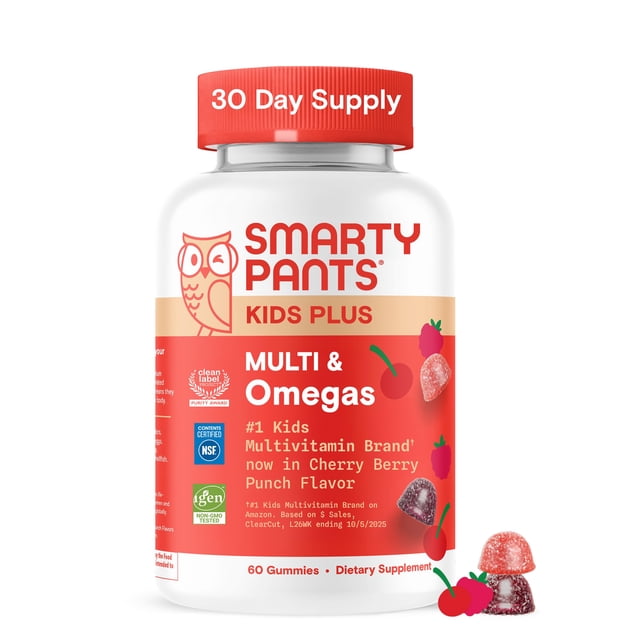 Gomitas multivitamínicas SmartyPants Kids Omega 3 DHA/EPA 60 unidades