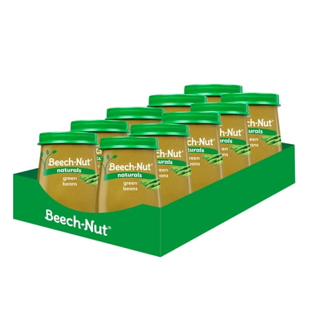 Beech-Nut Naturals Stage 1 Baby Food, Green Beans, 4 oz Jar (10 Pack)