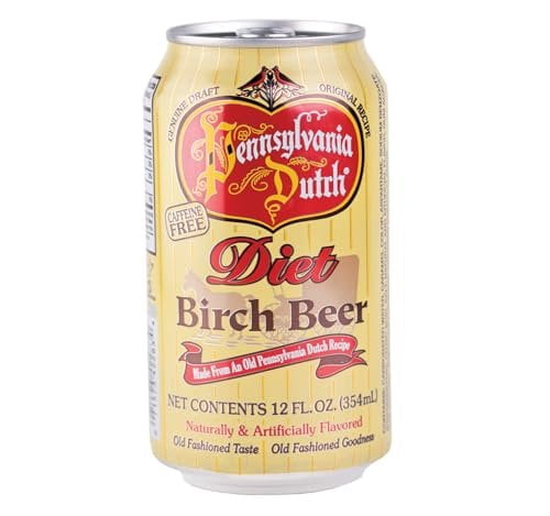 PA Dutch Diet Birch Beer, Protected With High-Density Foam, Favorite Amish Drink, 12 Oz. Cans Case of 24 Cans