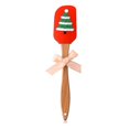 thumbnail image 1 of Espátula navideña con mango de madera, raspador de crema de silicona, decoración de muñeco de nieve de Papá Noel, utensilios de cocina (2 unidades, rojo + rosa), 1 of 5