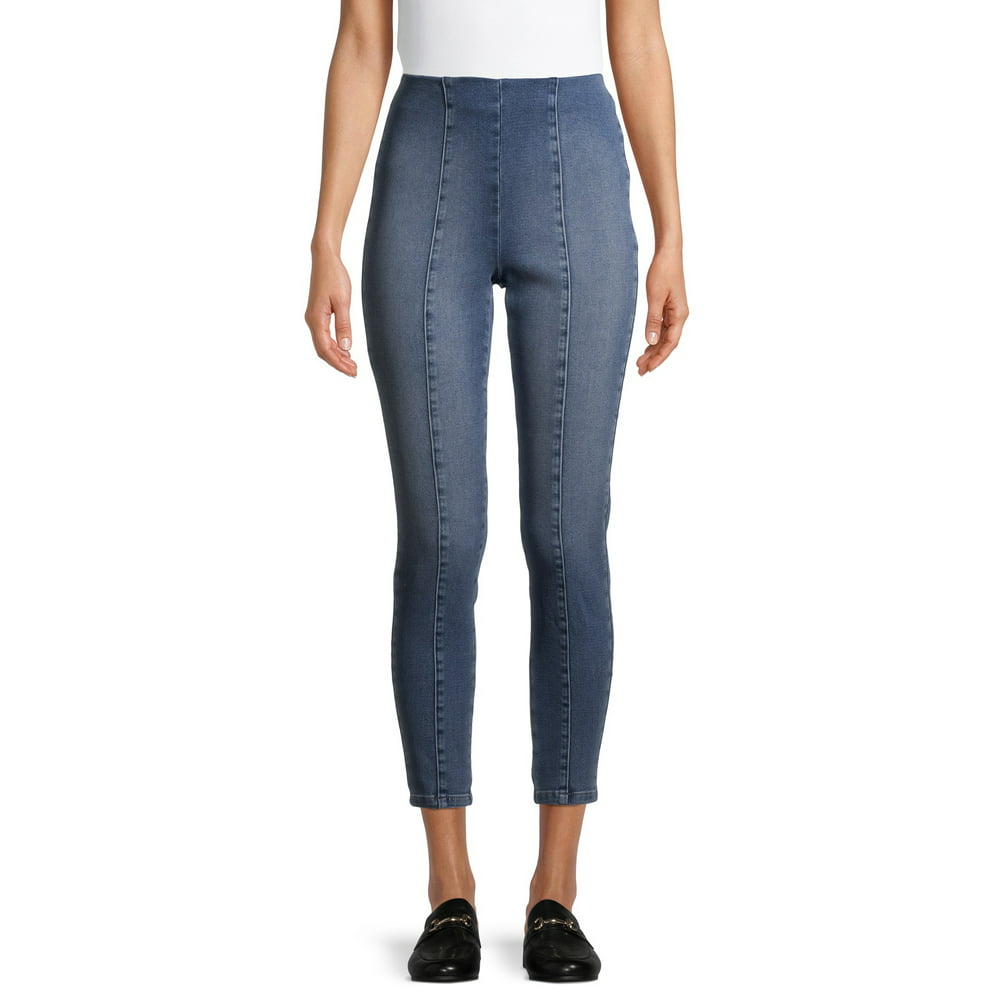 Time and Tru - Time and Tru Women's Pull On Seamed Front Skinny Jeans ...