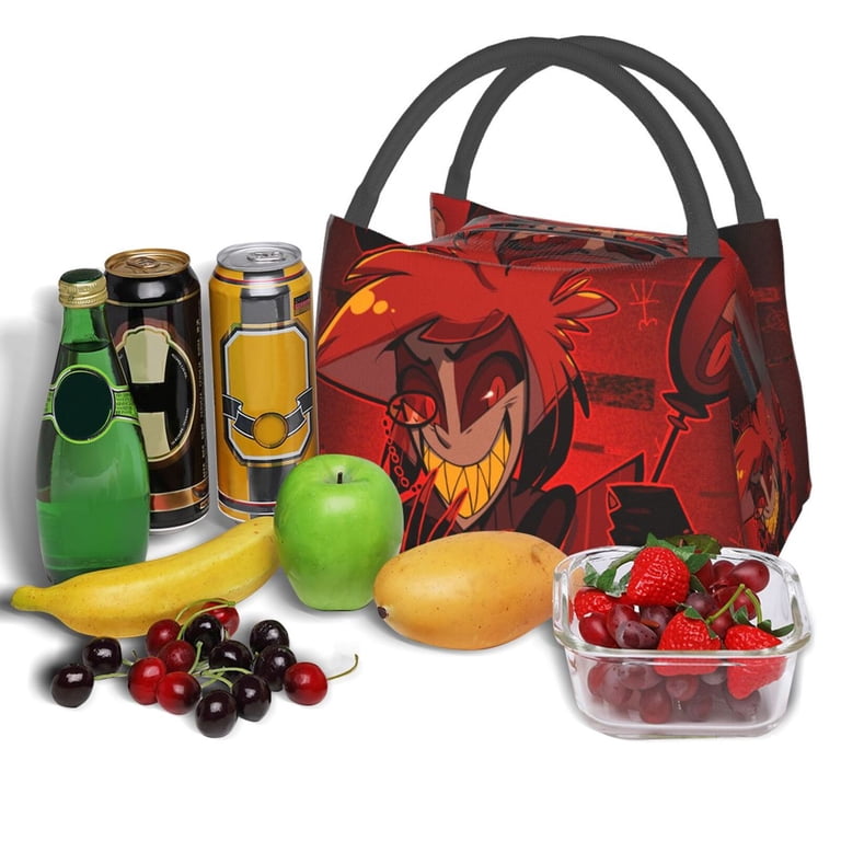 Borsa Termica Per Pranzo Hazbin Hotel 3D - Lunch Box Isolata Con Personaggi Anime, Design Alastor Angel Dust, 24x15,5x20 Cm, Porta Pranzo Per Scuola, Picnic E Viaggi, Regalo Per Fan