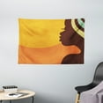 thumbnail image 1 of African Woman Tapestry, Teenage Girl Pretty Face Profile Abstract Sunset Calm Evening, Wall Hanging for Bedroom Living Room Dorm Decor, 60W X 40L Inches, Orange Salmon Dark Brown, by Ambesonne, 1 of 2