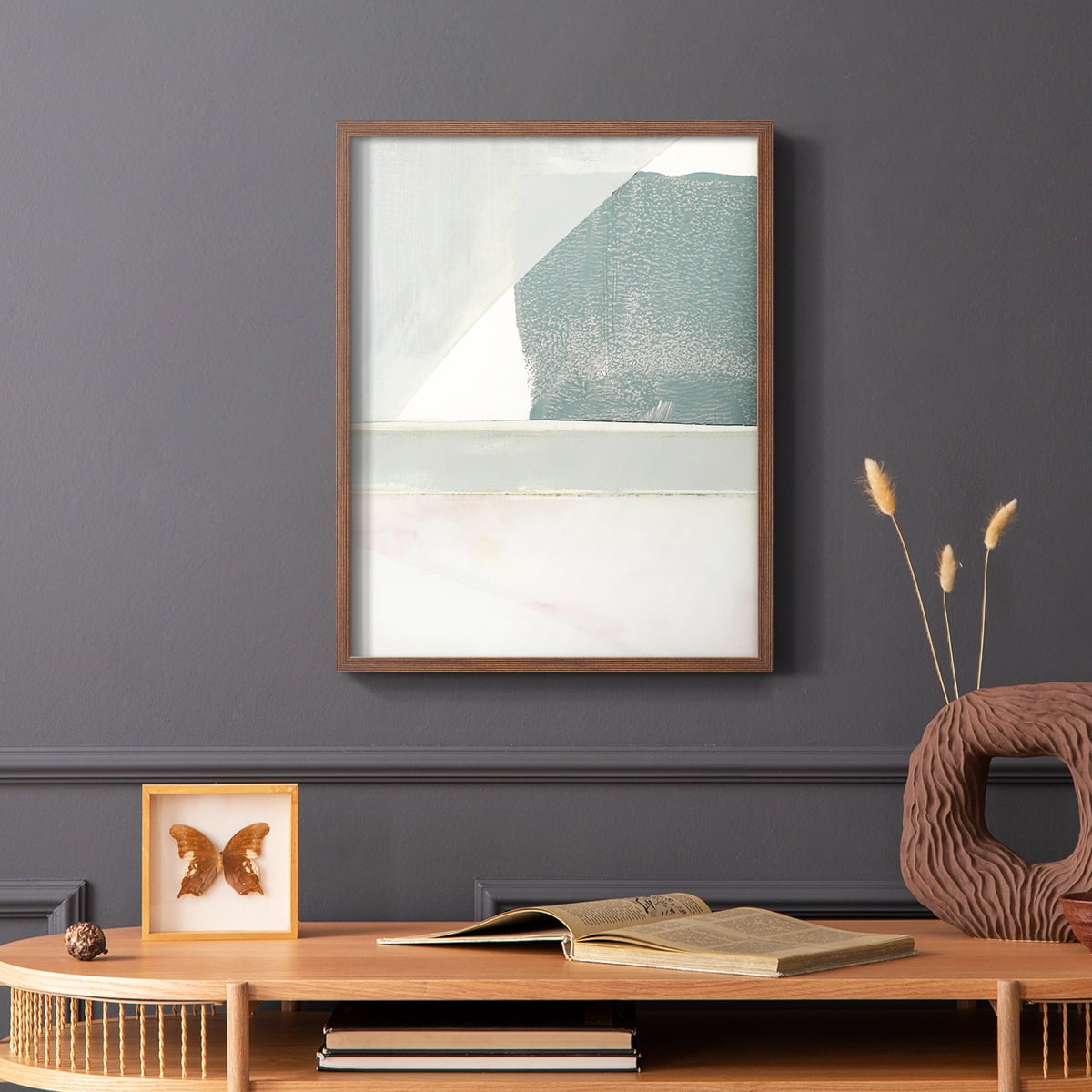 Couturier II Framed Print in Brown Solid Wood Framed Print No Nail Hanging