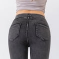 thumbnail image 5 of Riforla Women's Leggings Stretch Capri Denim Yoga Pants V Shape Lifting Design Pockets Outerwear High Waisted Fitness Women Tights Dark Gray M, 5 of 7