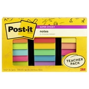 Post-it Super Sticky Notes Teacher Pack, Assorted Colors, 3 in. x 3 in., 15 Pads