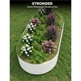 thumbnail image 1 of 2-Pack Galvanized Steel Raised Garden Beds – Weather-Resistant Oval Planter Boxes – Rust-Proof, Tool-Complimentary Assembly – Ideal for Outdoor Vegetables, Flowers & Herbs – Beige, 300x120x45cm, 1 of 7