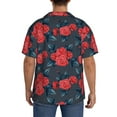 thumbnail image 7 of Goofa Rose Flowers Printed Men's Casual Short-sleeved Shirt,Lightweight Breathable Button-down,Summer Casual men's top,Versatile Fashion shirt-Small, 7 of 7