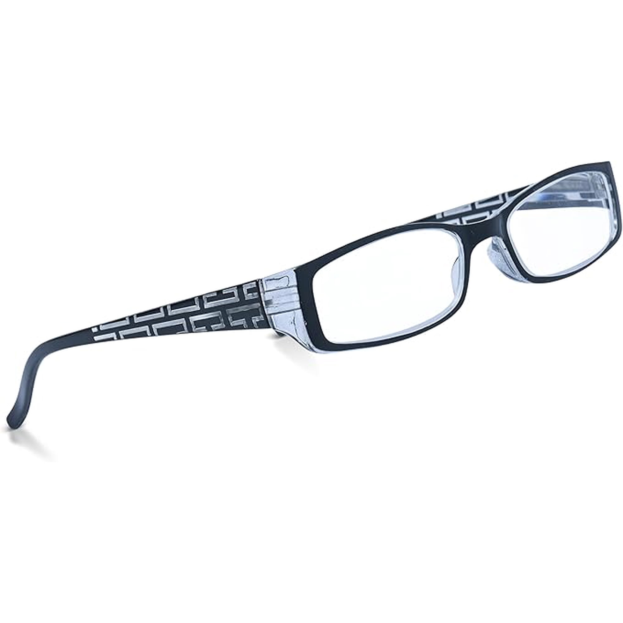 In Style Eyes Super Strength II High Magnification Reading Glasses - Full-Rimmed Rectangle Frame, Non-Polarized Lens - Black - 4.5x