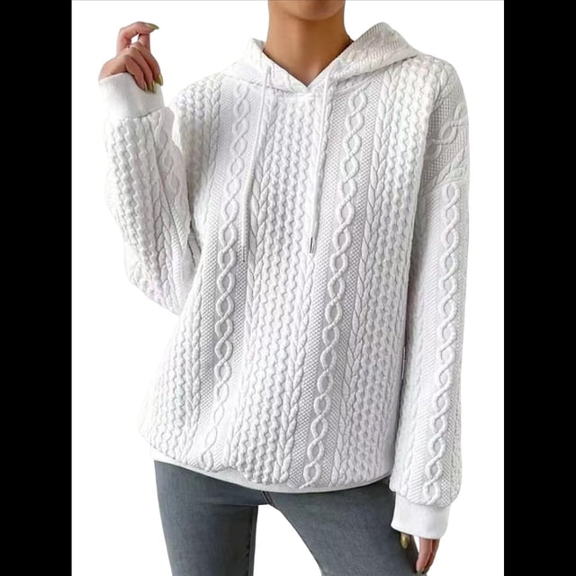 Sudadera con Capucha para Mujer, A , Cálida, Informal, Holgada, de Gran Tamaño. M