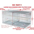 thumbnail image 4 of Combo: Large NO Rust Galvanized Stack and Lock Double Breeder Cage Bird Breeding Cage with Removable Center Divider Side Nest Box Doors Removabel Rolling Stand, 4 of 4