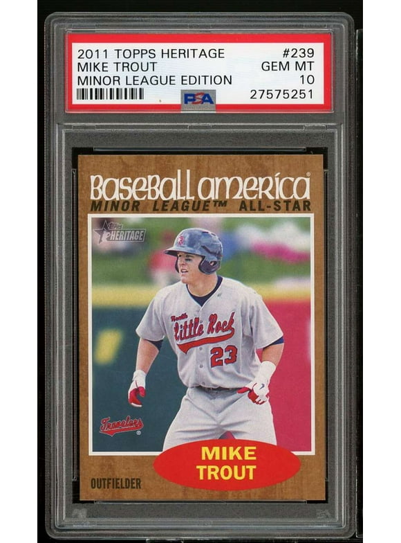 Mike Trout Card 2012 Topps Heritage #207 PSA 10