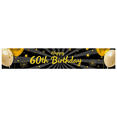 thumbnail image 3 of Gold Black Happy 60th Birthday Banner Party Celebration Background Balloon Backdrop Photography Props Decorations Event Supplies, 3 of 8