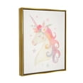 thumbnail image 3 of Stupell Industries Charming Unicorn Smiling Flower Crown Stars Design Graphic Art Metallic Gold Floating Framed Canvas Print Wall Art, Design by Victoria Barnes, 3 of 6