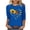 Blue, variant on Women Flowy Round Neck 3/4 Sleeve Sunflower Floral Casual Comfy Boho Vacation Travel Loose Tops Blouse, White M