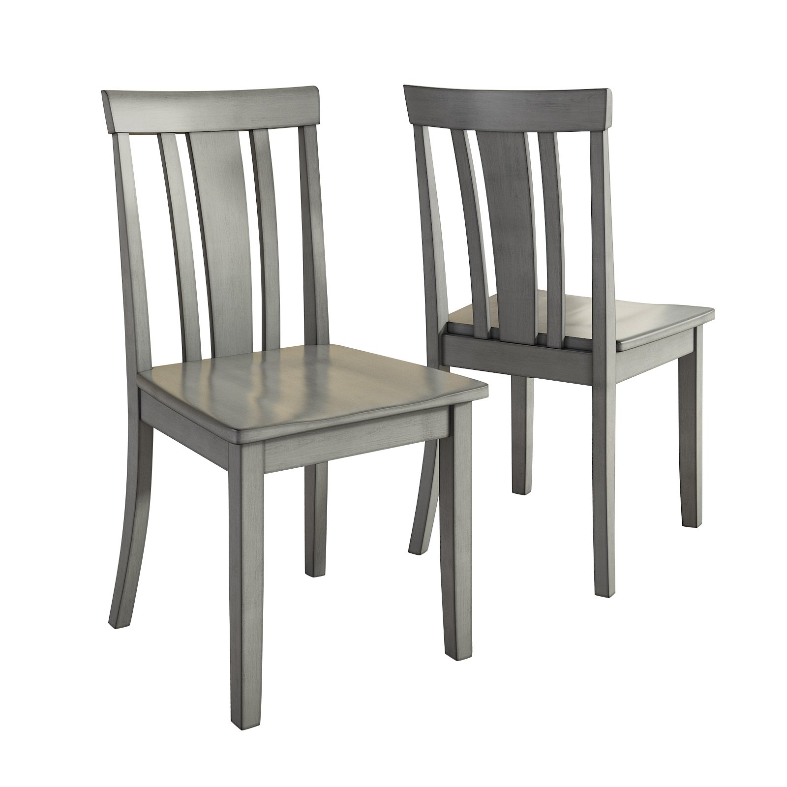 Lexington 5-Piece Dining Set with 48 Dining Table and 4 Slat Back Chairs, Antique Grey
