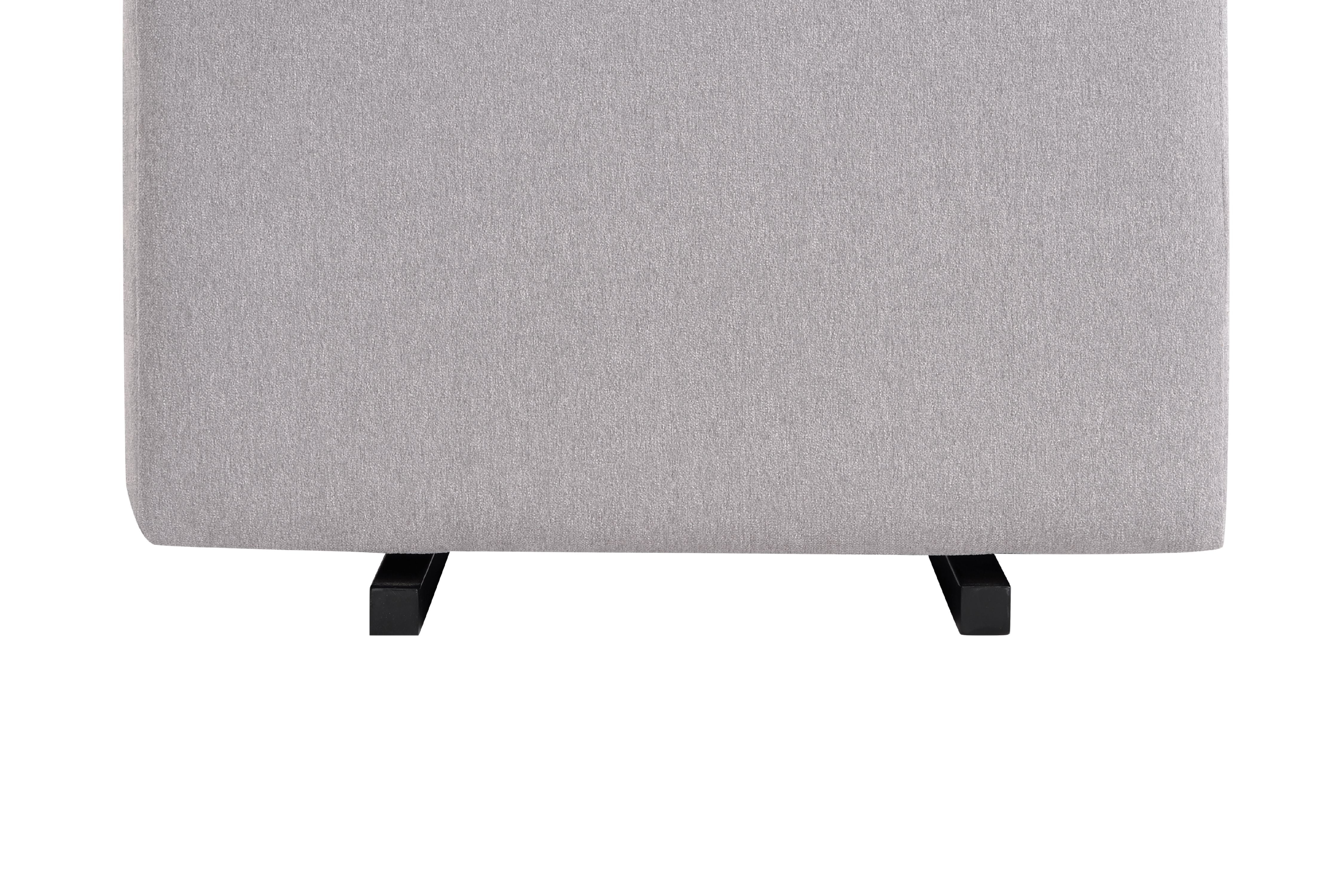 Davinci Universal Gliding Ottoman in Grey Finish with Cream Piping
