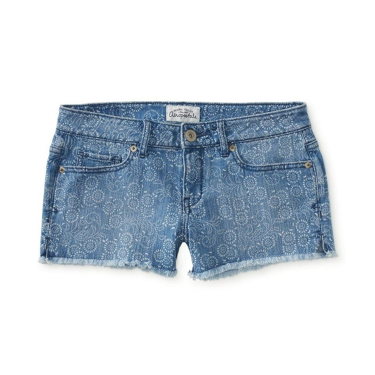 Aeropostale Women s Shorty Jean Shorts Medium Wash Floral 0391 5 6 Walmart