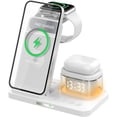 thumbnail image 1 of 5 In 1 Wireless Charger With Clock Night Light Alarm Clock, Inductive Charging Station For Iphone Series, Iwatch Series, Airpods Series, 1 of 5