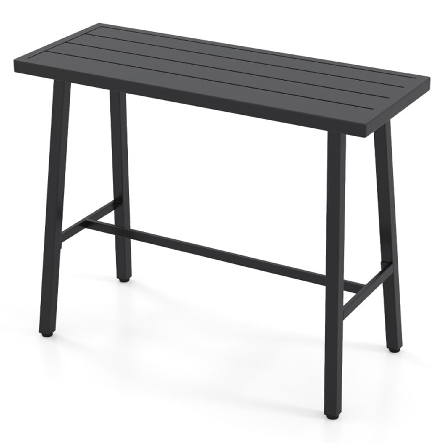 Demi Bonn 36" Patio Counter Height Bar Table with Adjustable Foot Pads, Outdoor Dining Tables for Balcony Patio Garden Poolside, Black
