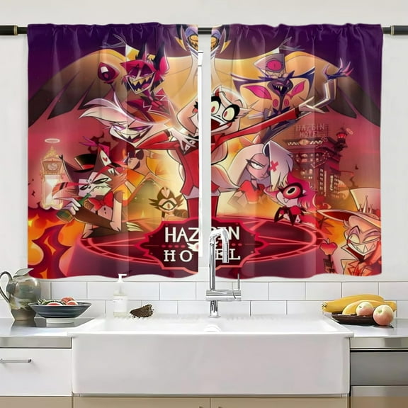 Hazbin Hotel Window Curtain - 2 Panels(28"x40")