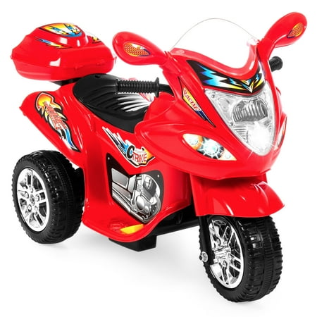 Percy Battery Powered Engine Best Choice Products 6V Kids Battery Powered Electric 3-Wheel Motorcycle Bike Ride-On Toy w/ LED Lights, Music, Horn, Storage - Red ()
