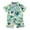 White, variant on Toddler Boy Summer Short Hawaiian Outfit, Button Down Shirt and Shorts 2 Piece Outfit Set Green 3-4 Years