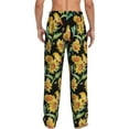 thumbnail image 3 of Goofa Sunflowers And Bird Printed Soft Pajama Pants for Men, Wide Leg Comfy Casual Lounge Yoga Pants-Large, 3 of 9