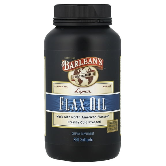 Barlean's Lignan Flaxseed Oil Softgels - Non-GMO, Gluten Free - 250 Count