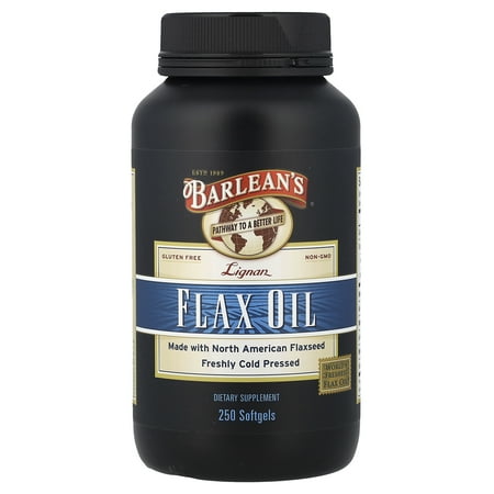 Barlean's Lignan Flaxseed Oil Softgels - Non-GMO, Gluten Free - 250 Count