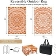 thumbnail image 2 of Outdoor Rug ;x; Reversible Boho Plastic Straw Patio Deck Camping Rugs Indoor Outdoor Portable RV Mat Carpet for Outside Porch Balcony Backyard Beach Pool, 2 of 9
