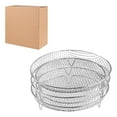 thumbnail image 5 of Fiocias 3 Pieces Air Fryer Rack Drying Rack Stacker Trays Mesh Basket Set Chips Roasting round 20cm, 5 of 7
