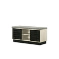 thumbnail image 2 of Shoe Cabinet with Open Shelf | Facilitate Access to Shoes in Bedroom | Engineered Wood with Black Sliding Doors | Address Shoe Convenience and Storage, 2 of 2
