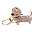 thumbnail image 2 of Llavero con forma de cachorro salchicha con diamantes y diseño moderno y bonito, 2 of 5