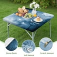 thumbnail image 4 of Blue White Marble Pattern Square Fitted Tablecloth with Elastic Edge,Square Table Cover,Washable Elastic Table Cover for Home Kitchen Party Decor 34"x34", 4 of 6