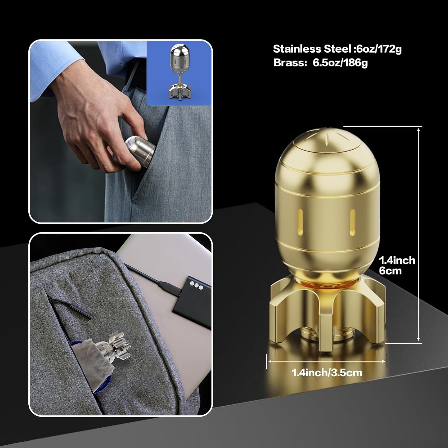 Ddluck Fidget Toys for Adults Rocket (Brass)