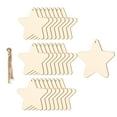 thumbnail image 4 of 25 piezas de rebanadas de madera de estrella sin terminar con en forma de estrella de madera de madera preperforadas para decoraciones, 4 of 8