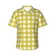 thumbnail image 1 of Fotbe Yellow Checkboard Camisa Hawaiana para Hombre Unisex – Camisa Casual de Verano con Botones de Manga Corta de Algodón y Lino,Large, 1 of 7