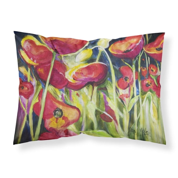 Carolines Treasures JMK1121PILLOWCASE Red Poppies Fabric Standard Pillowcase Standard multicolor
