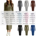 thumbnail image 4 of SAWOBUUN Womens Hooded Ribbed Knit Bodycon Dress Long Sleeve Turtleneck Sweater Dress Stretch Slim Fit Dress, 4 of 8